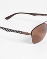 Shop Women's Brown Browline Polarised Lens Sunglasses