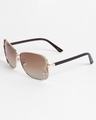 Shop Women's Brown Butterfly Polarised Lens Sunglasses-Full