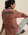 Shop Women's Brown California Typography Oversized T-shirt-Front