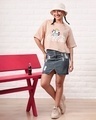 Shop Women's Brown Chill Polar Bear Graphic Printed Oversized Short Top-Full