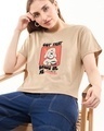 Shop Women's Brown Dawg In Me Graphic Printed Boyfriend T-shirt-Front