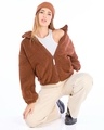 Shop Women's Brown Dramatic Typography Super Loose Fit Jacket-Full