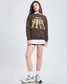 Shop Women's Chestnut Brown Embroidered Oversized Sweatshirt
