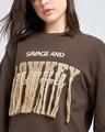 Shop Women's Chestnut Brown Embroidered Oversized Sweatshirt