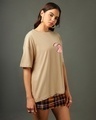 Shop Women's Brown Follow Your Heart Graphic Printed Oversized T-shirt-Design