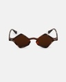 Shop Women's Brown Geometric Polarised Lens Sunglasses-Design