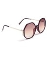 Shop Women's Brown Geometric UV Protected Lens Sunglasses-Design