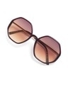 Shop Women's Brown Geometric UV Protected Lens Sunglasses