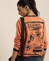 Shop Women's Brown Graphic Printed Oversized T-shirt-Front