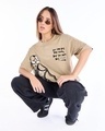 Shop Women's Brown Have Class Graphic Printed Oversized T-shirt