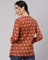 Shop Women's Brown Ikat Printed Layered Top-Full