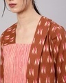 Shop Women's Brown Ikat Printed Layered Top