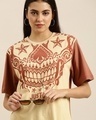Shop Women's Brown Justice Printed Oversized T-shirt-Design