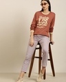 Shop Women's Brown Los Angeles Typography Oversized T-shirt-Full