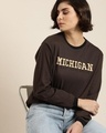 Shop Women's Brown Michigan Typography Oversized T-shirt-Design