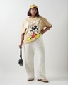 Shop Women's Brown Mickey Jumps Graphic Printed Oversized Plus Size T-shirt-Full