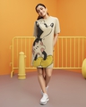 Shop Women's Brown Mickey The Original Graphic Printed Oversized T-shirt Dress-Front