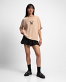 Shop Women's Brown Never Give Up Graphic Printed Oversized T-shirt