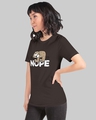 Shop Women's Brown Nope Sloth Typography Loose Fit T-shirt-Full
