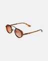 Shop Women's Brown Oval Polarised Lens Sunglasses-Full