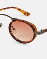 Shop Women's Brown Oval Polarised Lens Sunglasses