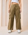 Shop Women's Brown Oversized Cargo Parachute Pants-Design