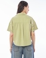 Shop Women's Light Olive Green Oversized Crop Shirt-Design