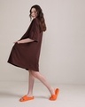 Shop Women's Brown Oversized Fit Free Size Dress-Full