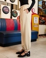 Shop Women's Brown Oversized Joggers-Full