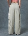 Shop Women's Grey Oversized Cargo Parachute Pants-Design