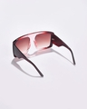 Shop Women's Brown Oversized Polarised Lens Sunglasses-Full