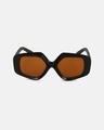 Shop Women's Brown Oversized Polarised Lens Sunglasses-Design