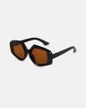 Shop Women's Brown Oversized Polarised Lens Sunglasses-Full