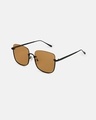 Shop Women's Brown Oversized Polarised Lens Sunglasses-Full