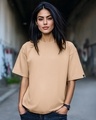 Shop Women's Brown Oversized T-shirt-Front