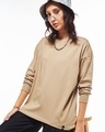 Shop Women's Brown Oversized T-shirt-Front