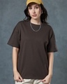 Shop Women's Brown Oversized T-shirt-Front
