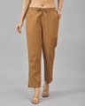 Shop Women's Brown Relaxed Fit Casual Pants-Front