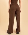 Shop Women's Brown Ribbed Side Slit Pants-Design