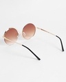 Shop Women's Brown Round Polarised Lens Sunglasses