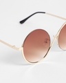 Shop Women's Brown Round Polarised Lens Sunglasses