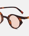Shop Women's Brown Round Polarised Lens Sunglasses