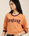 Shop Women's Brown Sandiego Typography Oversized T-shirt-Design