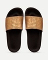 Shop Women's Brown Self Design Sliders-Full