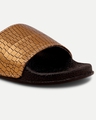 Shop Women's Brown Self Design Sliders