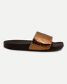 Shop Women's Brown Self Design Sliders