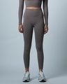 Shop Women's Brown Skinny Fit Sports Tights-Front