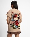 Shop Women's Brown Skool Graphic Printed Boyfriend T-shirt-Front