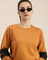 Shop Women's Brown Solid Oversized T-shirt-Design