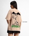 Shop Women's Brown Spooky Snoopy Graphic Printed Oversized T-shirt